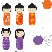 Kokeshi Coloured HR